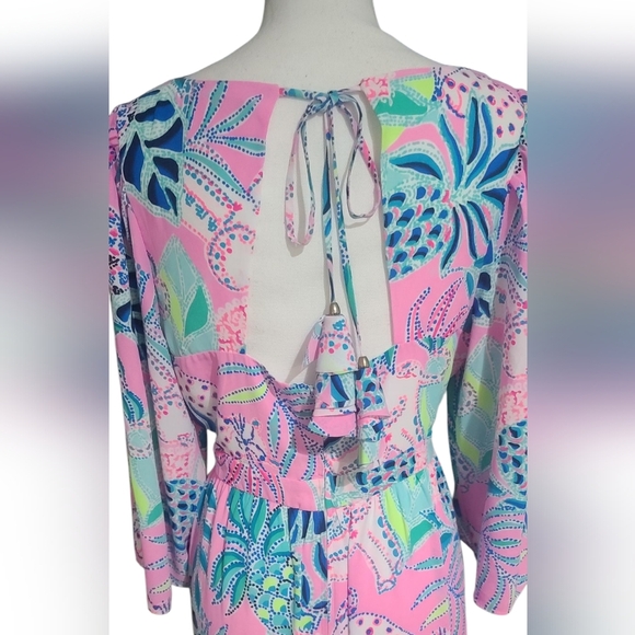LILLY PULITZER Floral Pink and Blue Maxi Dress - Picture 8 of 14